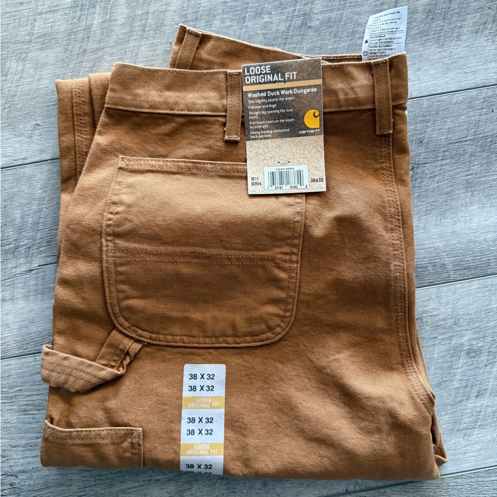 NWT Carhartt Washed Duck Work Dungaree in Tan